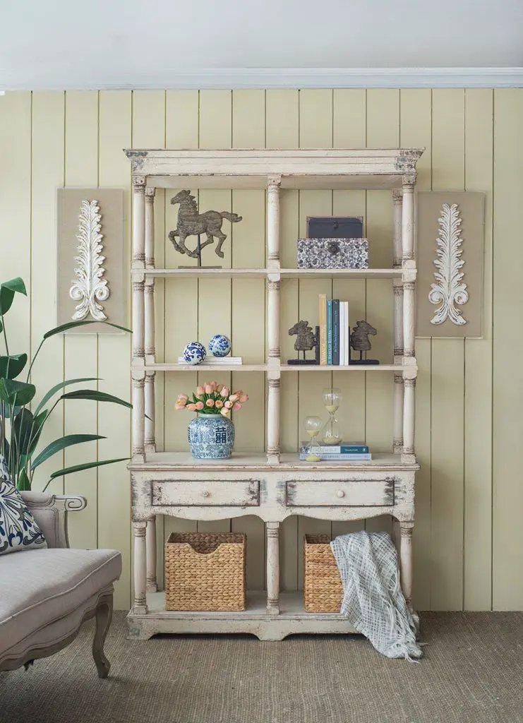Adela - French Country Bookcase Display Storage Shelf Etageres - Antique White by Unique Piece Furniture