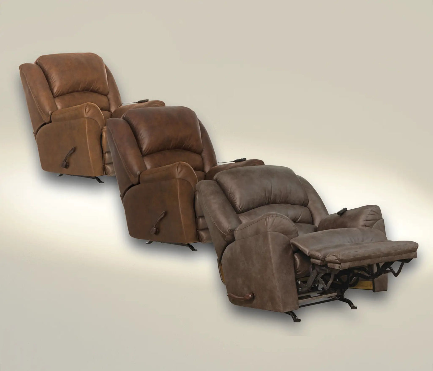 Hayden - Chaise Rocker Recliner With Heat / Massage & Oversize Xtra Comfort Footrest by Unique Piece Furniture