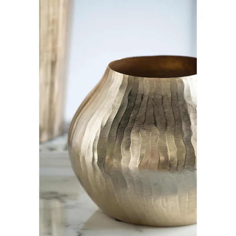 11x11x9" Aluminum Chisel Flower Vase by HouseOfZazla