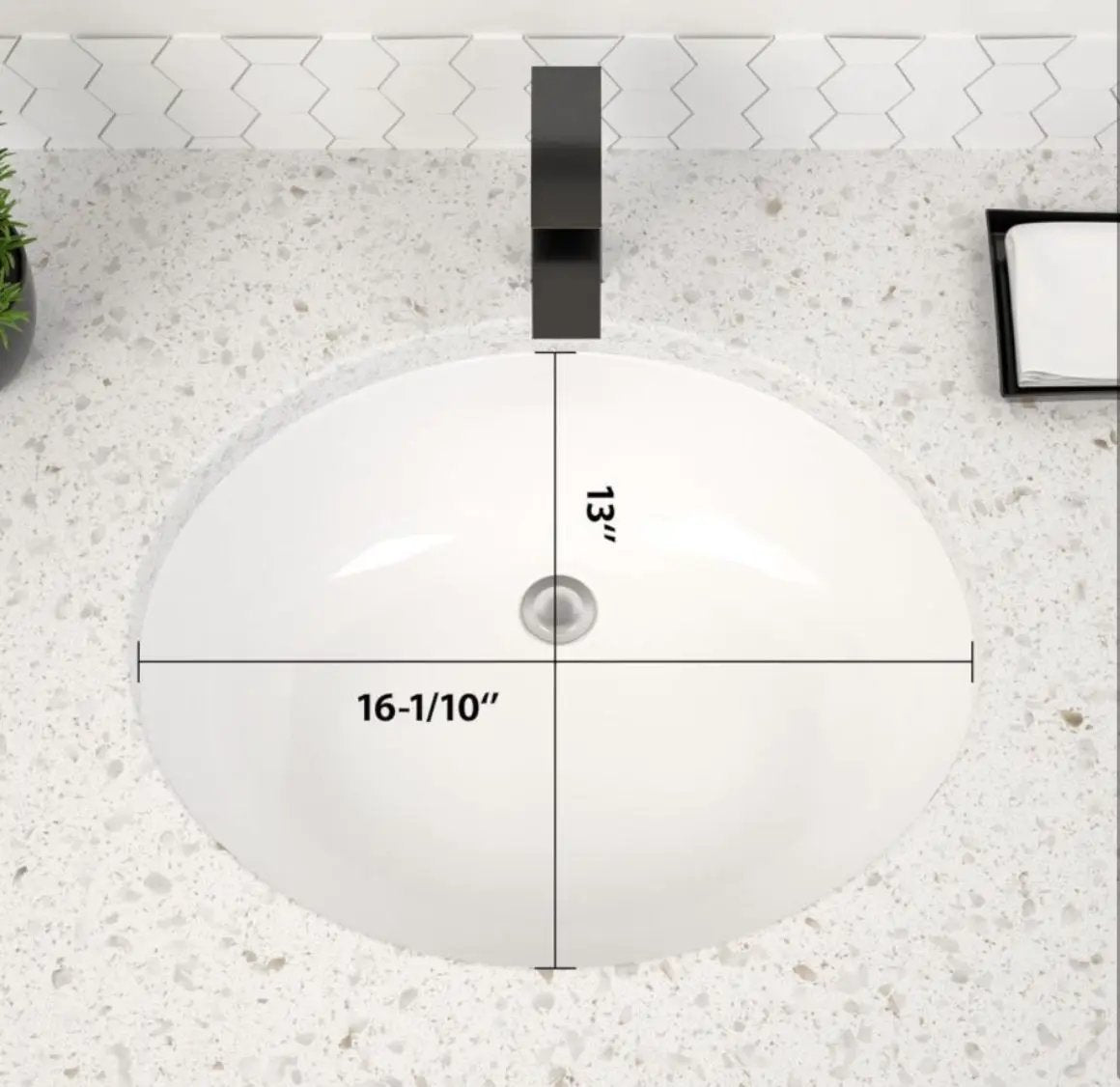 Pottery barn Dcolora Undermount Bathroom Sink Oval - Dcolora 16"x13" White Porcelain Ceramic Oval Vessel Sink Under Counter Lavatory Vanity Bath Sink Bowl Basin Wi by Selzalot