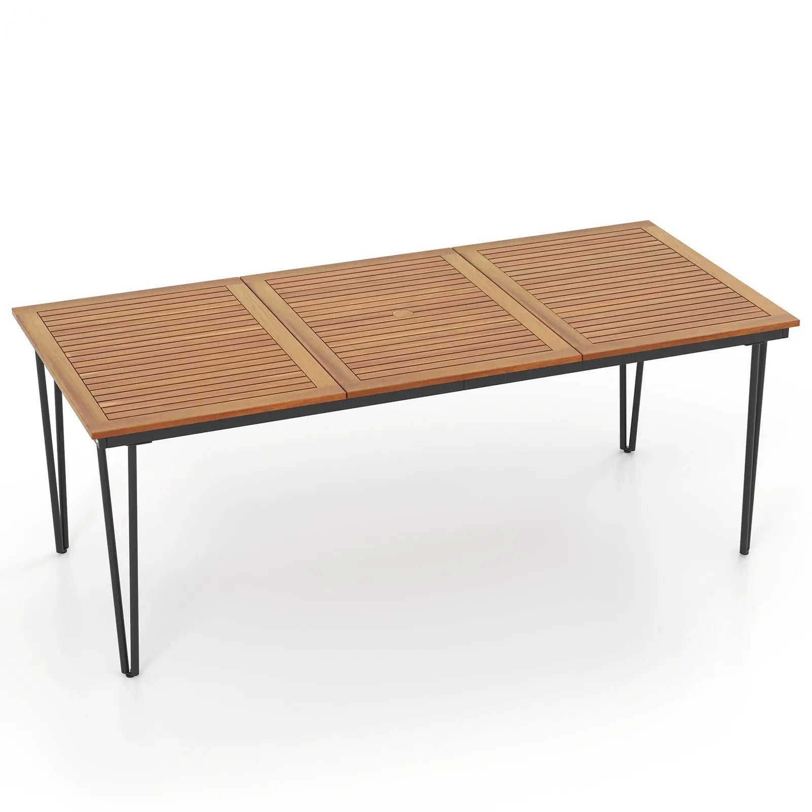 79 Inch 8-Person Outdoor Dining Table with 1.9 Inch Umbrella Hole by DirectDeals