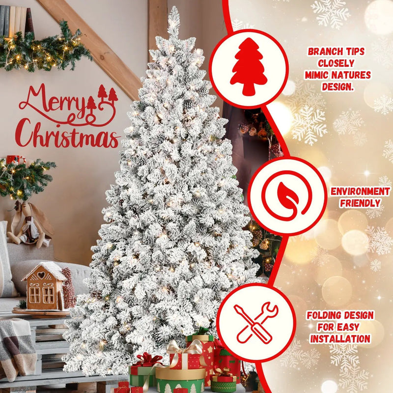 4FT Flocked Christmas Tree with 150 UL Lights by HouseOfZazla