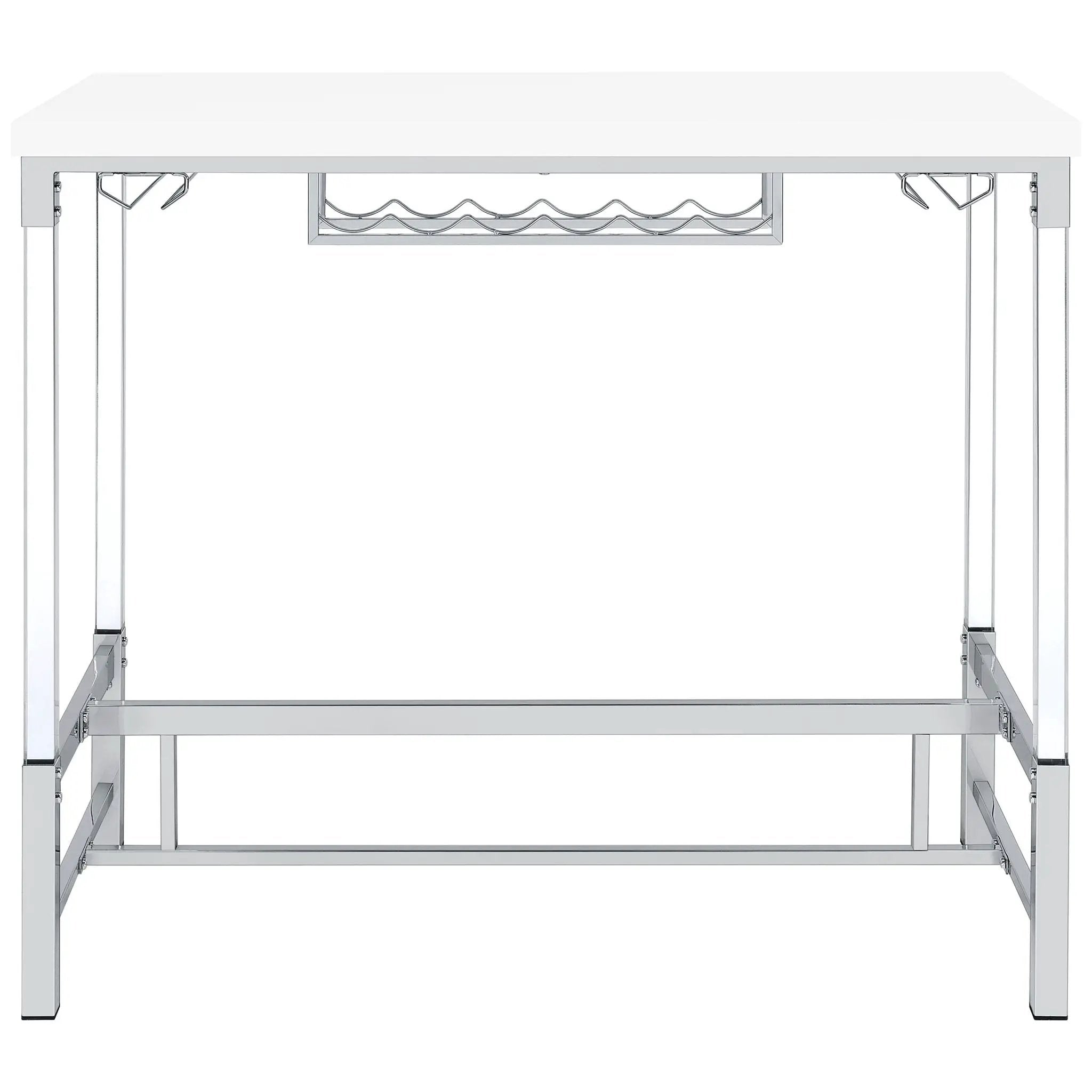 Tonneson - Bar Table With Trestle Base And Wine Storage - White by HouseOfZazla