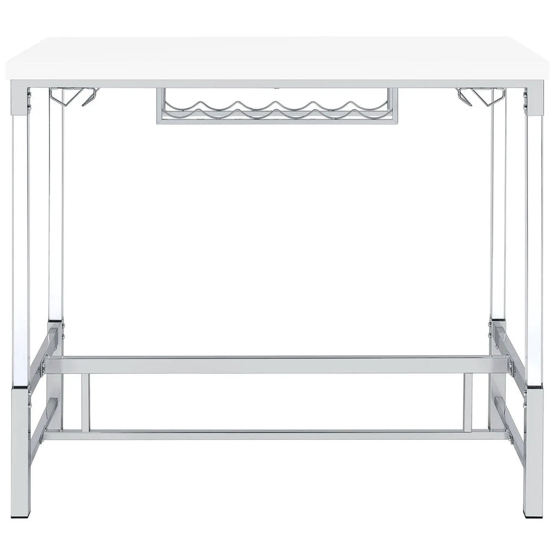 Tonneson - Bar Table With Trestle Base And Wine Storage - White by HouseOfZazla