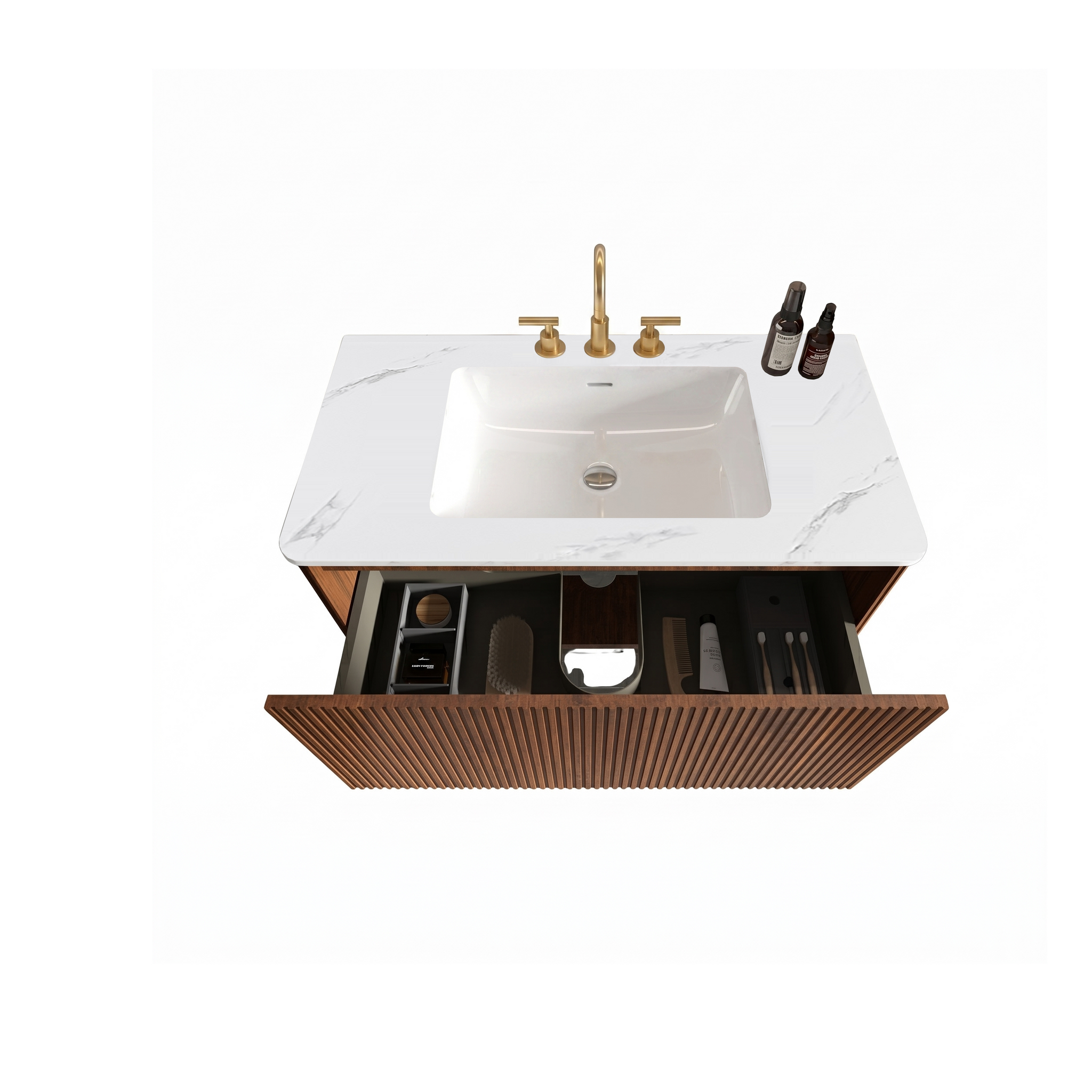 Etna 36" Striped Walnut Bathroom Vanity by HouseOfZazla