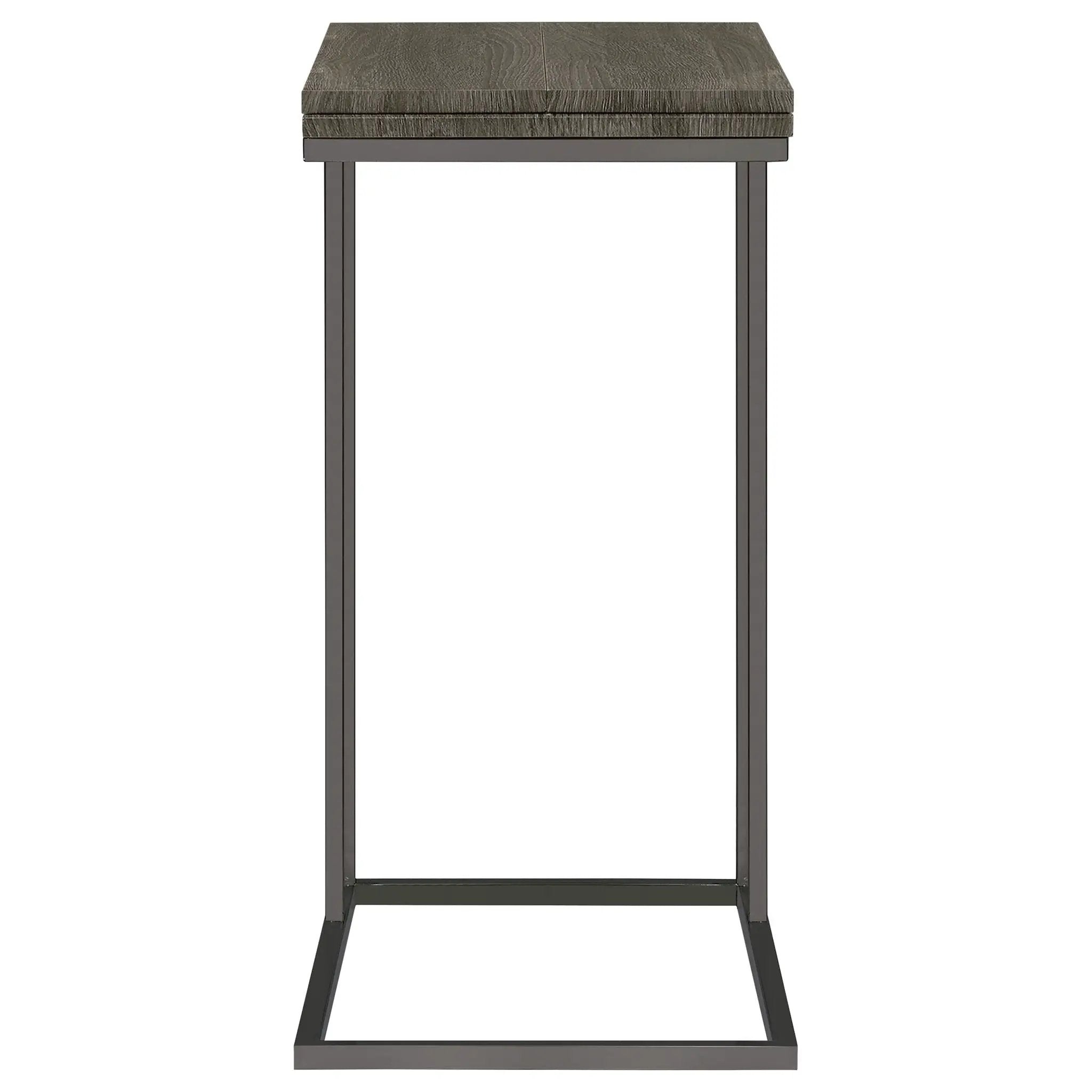 Pedro Expandable C-Shaped Sofa Side Table Weathered Grey by Unique Piece Furniture
