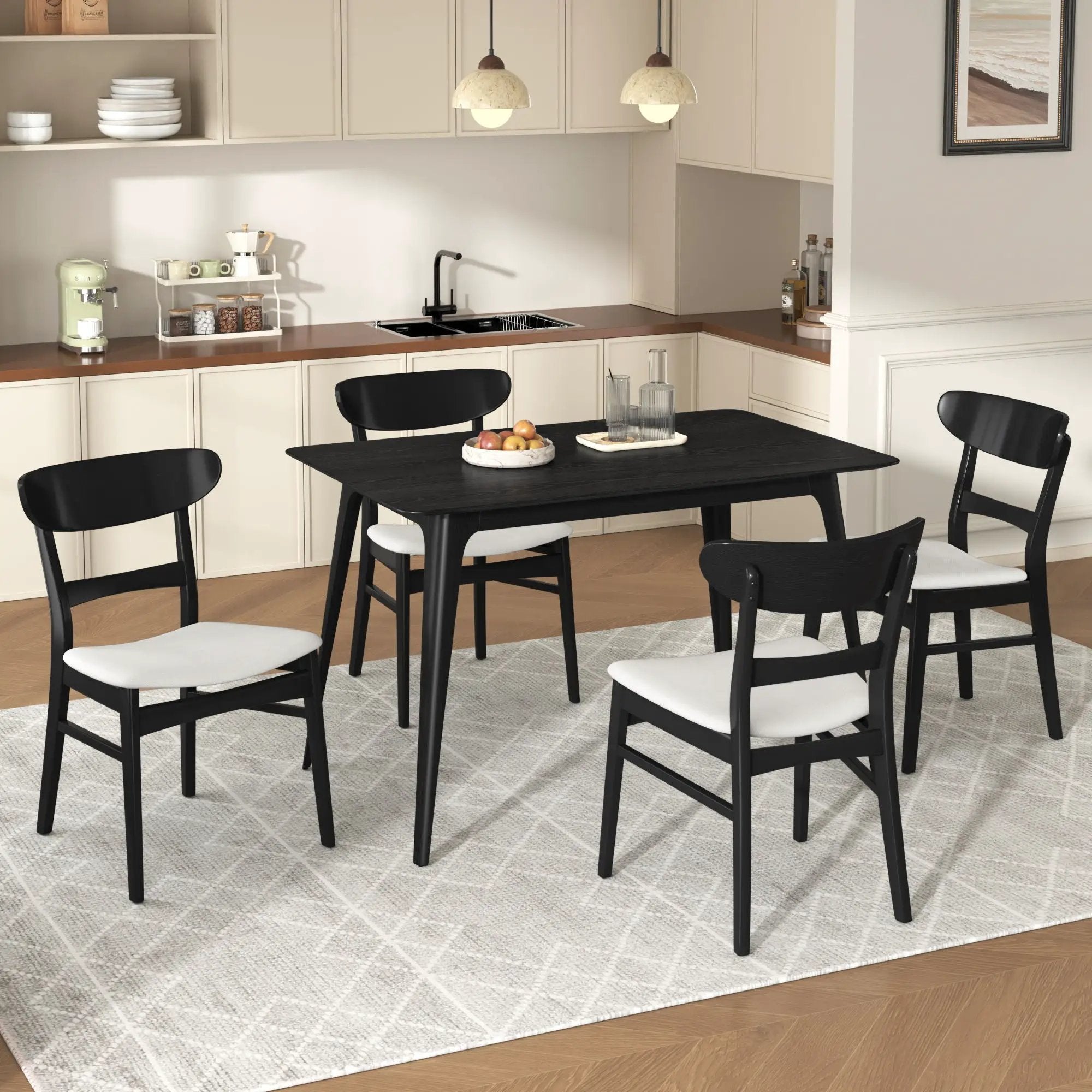 5 Piece Dining Set With Table And 4 Upholstered Chairs by HouseOfZazla