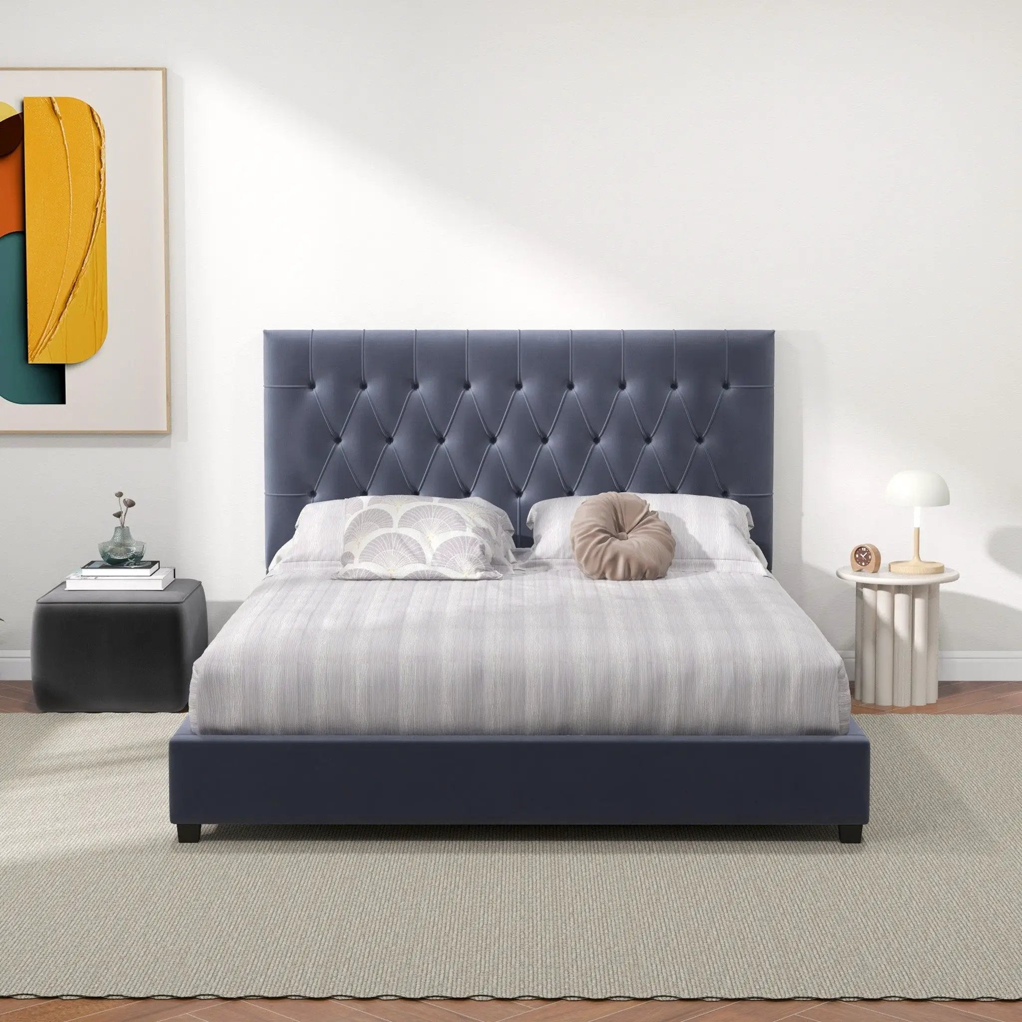 Donald - Mid-Century Modern Upholstered Platform Bed by Unique Piece Furniture