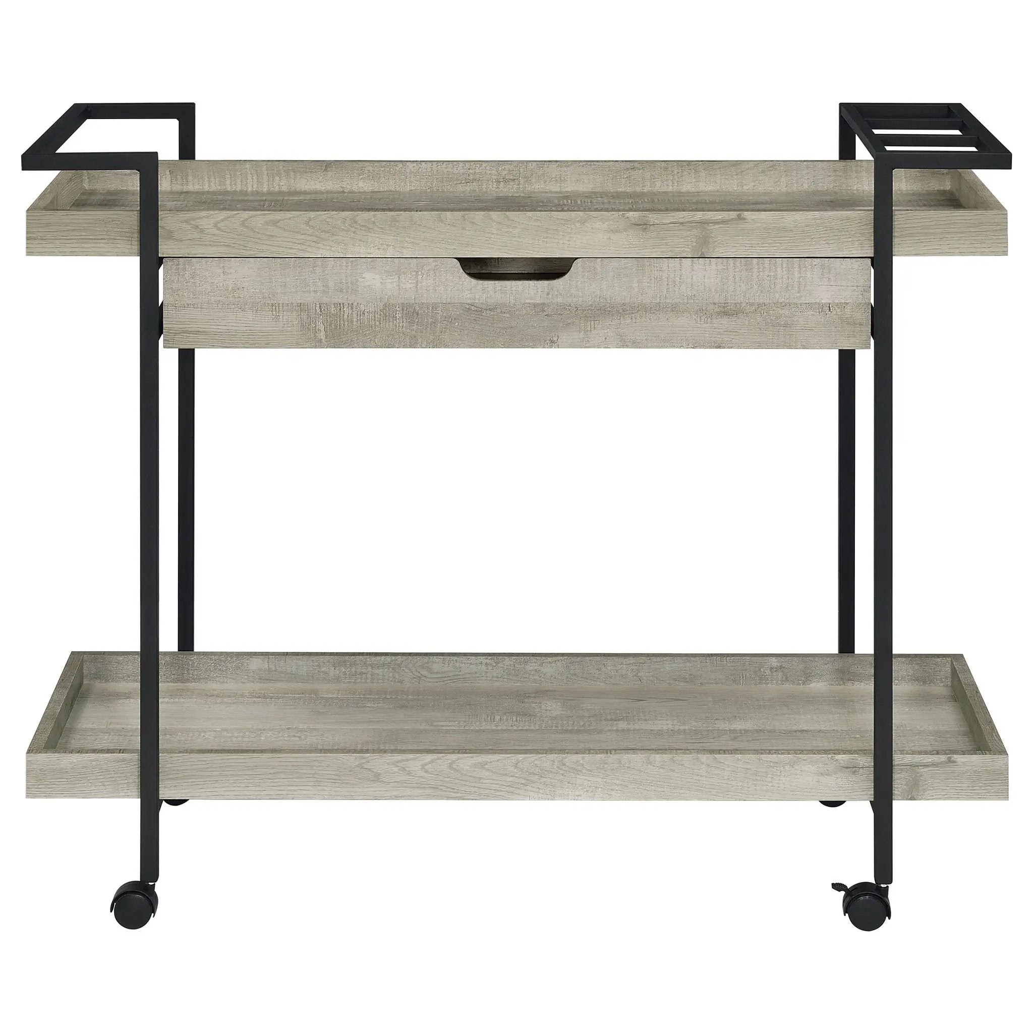 Ventura 1-drawer Engineered Wood Bar Cart Grey Driftwood by Unique Piece Furniture