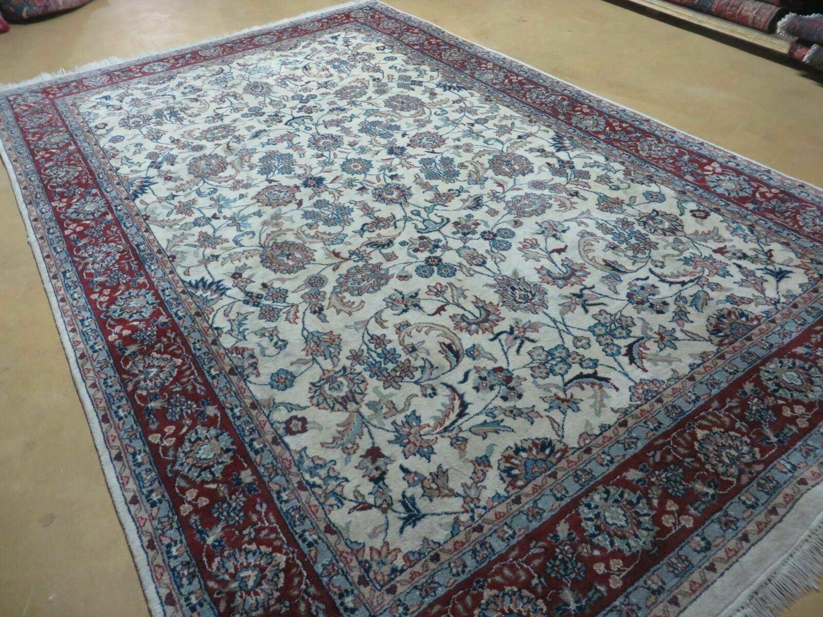 6' X 9' Vintage Handmade Fine Chinese Floral Oriental Wool Rug Carpet Beige by Jewel Rugs