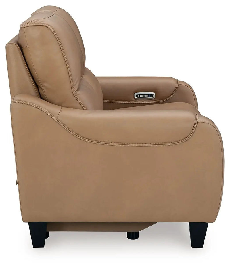 Mosswell - Power Reclining Loveseat With Adj Headrest - Toffee by Unique Piece Furniture
