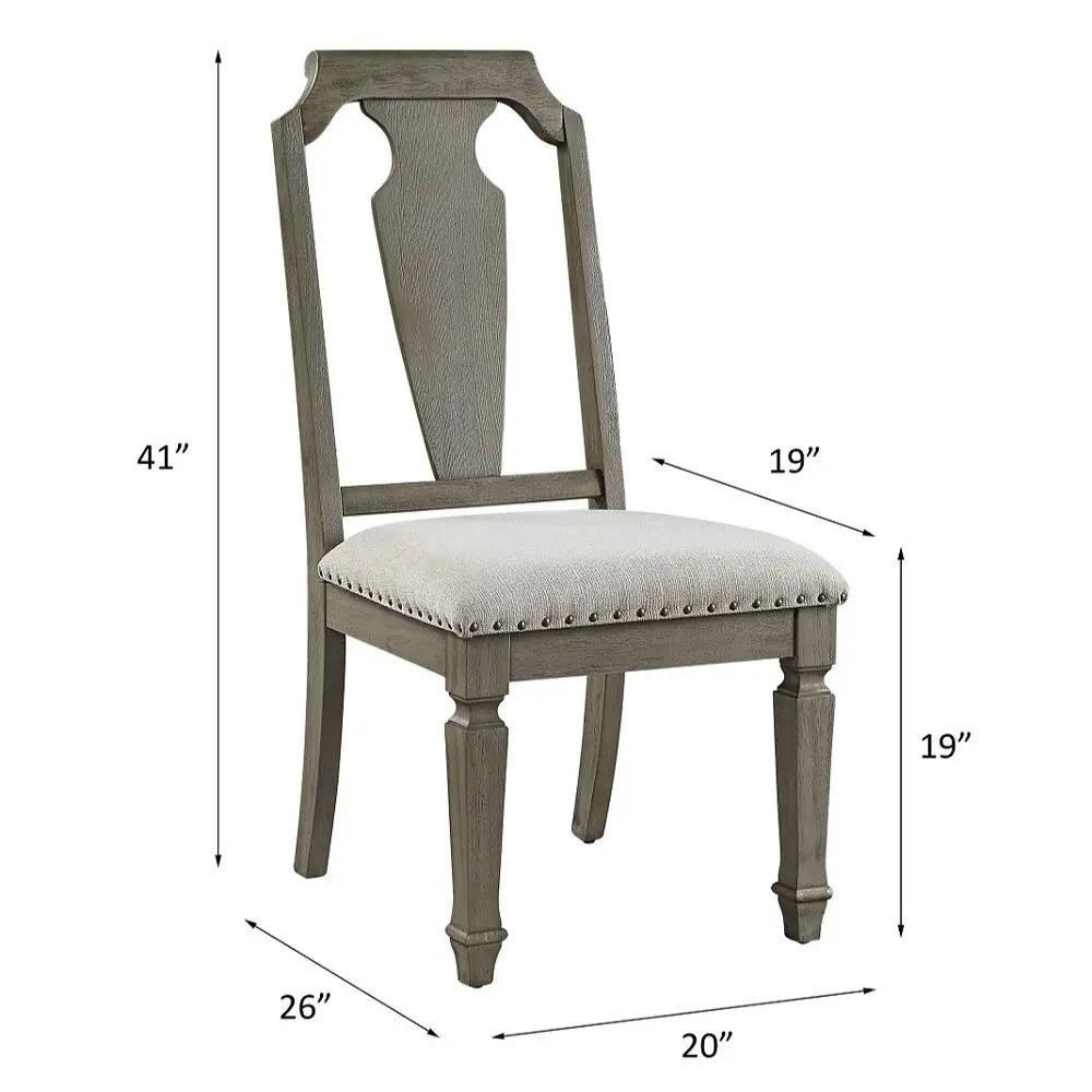 Zumala - Side Chair (Set of 2) - Beige Linen & Weathered Oak by Unique Piece Furniture