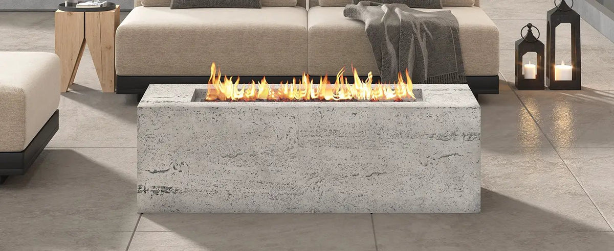 U_STYLE Outdoor Rectangular Propane Fire Pit 41.9" 40000 BTU by HouseOfZazla