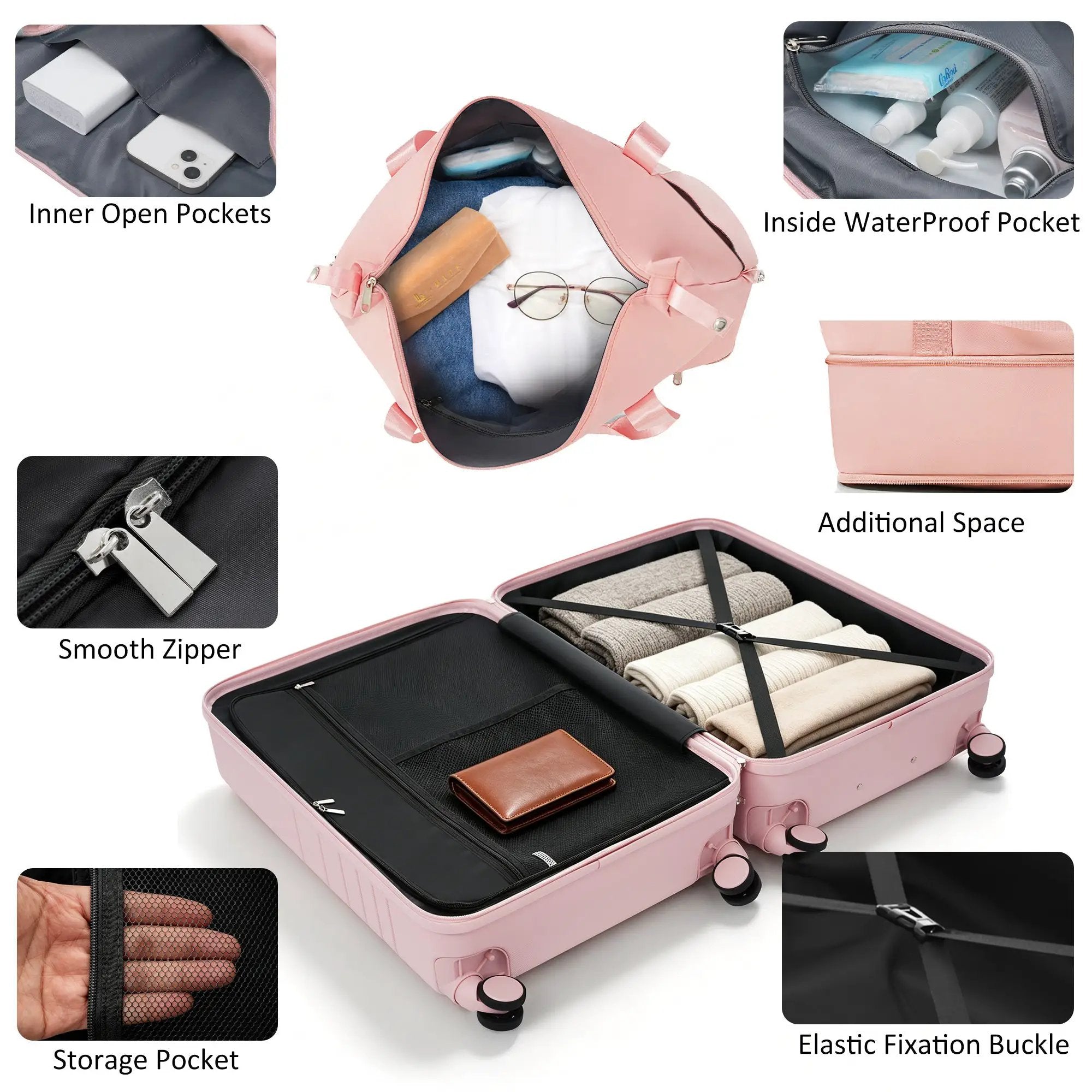 4-Piece Luggage Set with USB Charging Ports by HouseOfZazla