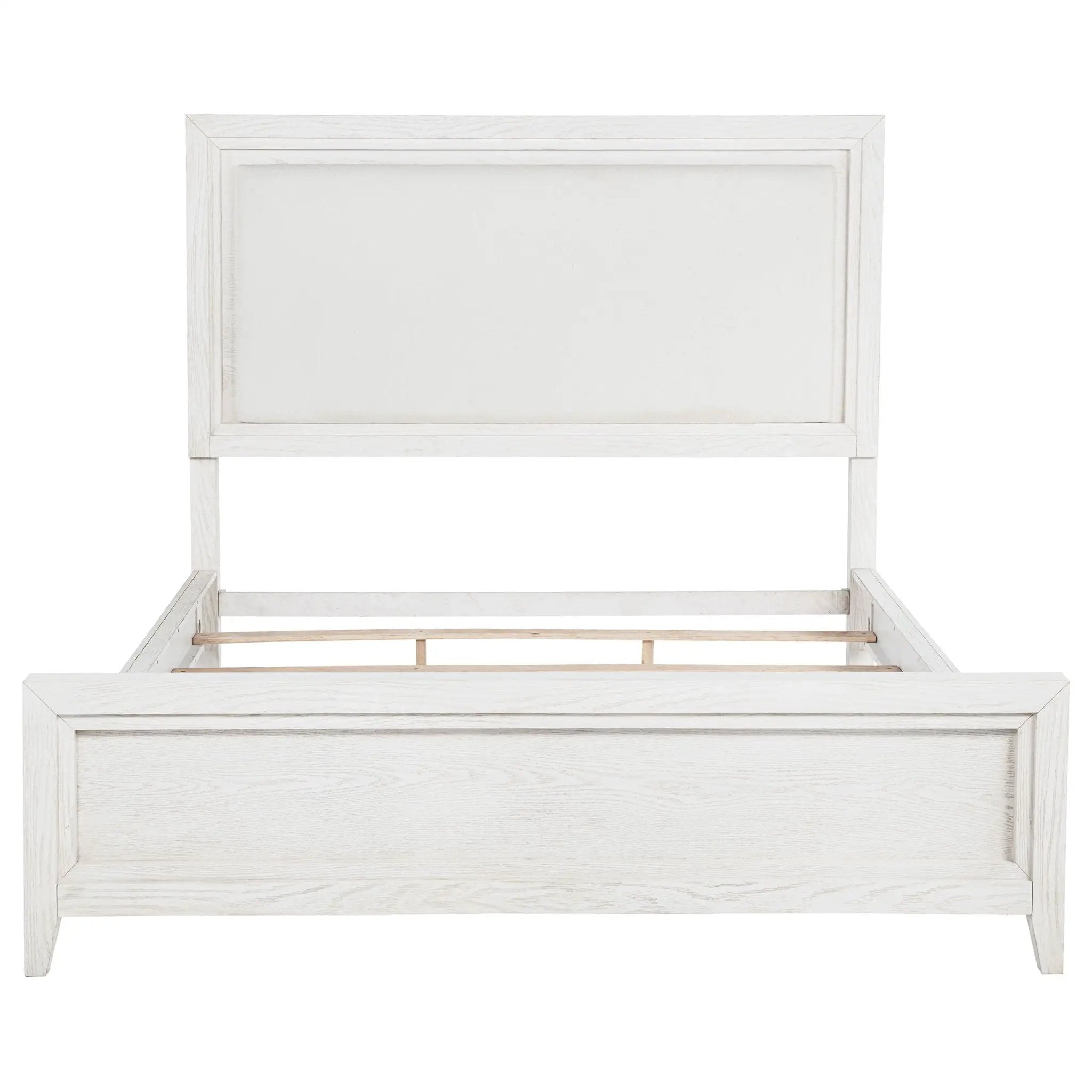 Marielle California King Panel Upholstered Bed Distressed White by Unique Piece Furniture