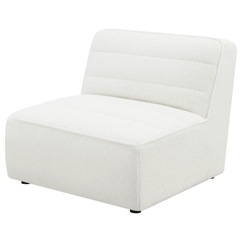 Bonnie - Upholstered Armless Chair With Channel Tufting - Ivory