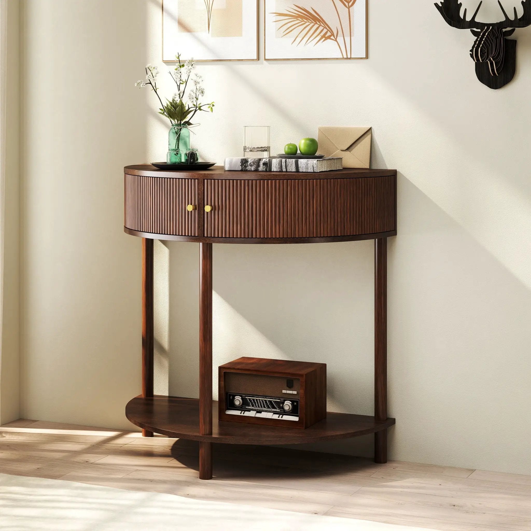Demi Lune - Console Table With 2 Storage Drawers by Unique Piece Furniture