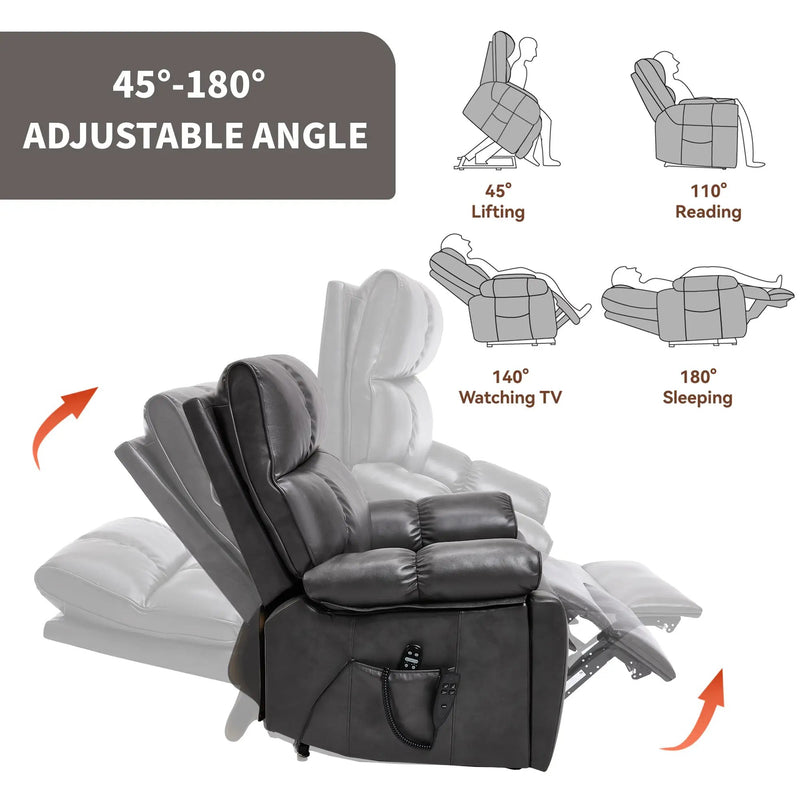 ComfortMax Dark Oversized Lift Recliner Chair by HouseOfZazla