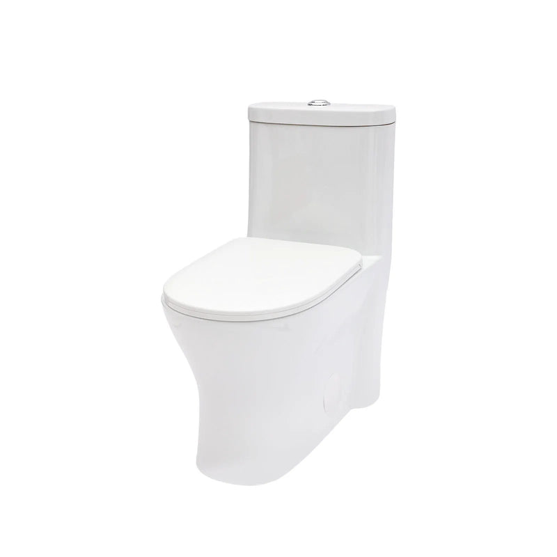 1 Piece Toilet For Bathroom, Dual Flush 1.22/1.6 Gpf, Soft Closing Seat - White by HouseOfZazla