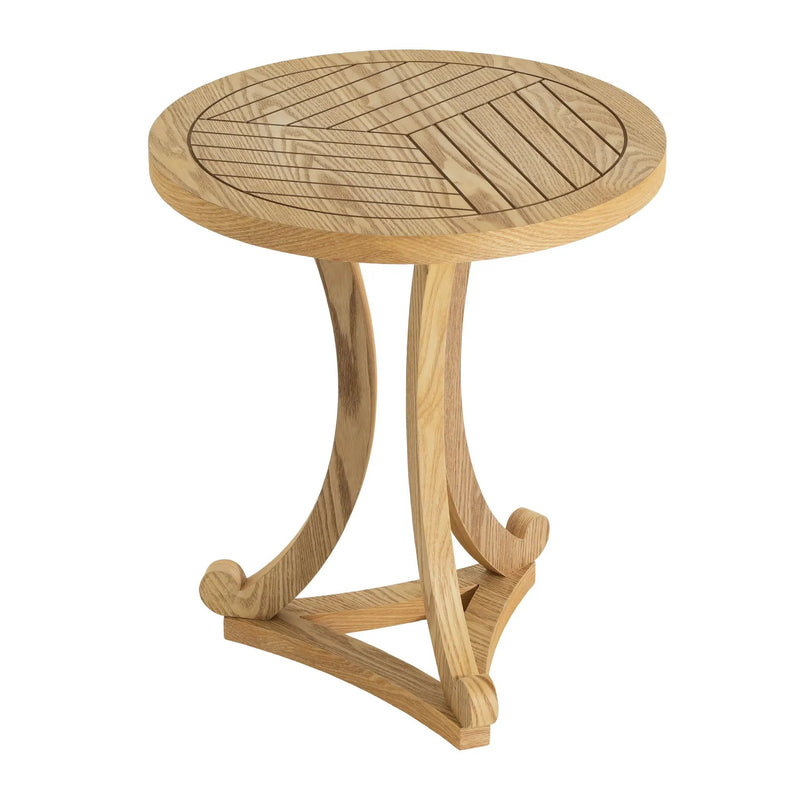 Natural Finish Round Wood Accent Table by HouseOfZazla