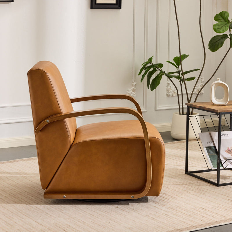 Swivel Accent Rotatable Ergonomic Single Chair For Living Room by HouseOfZazla