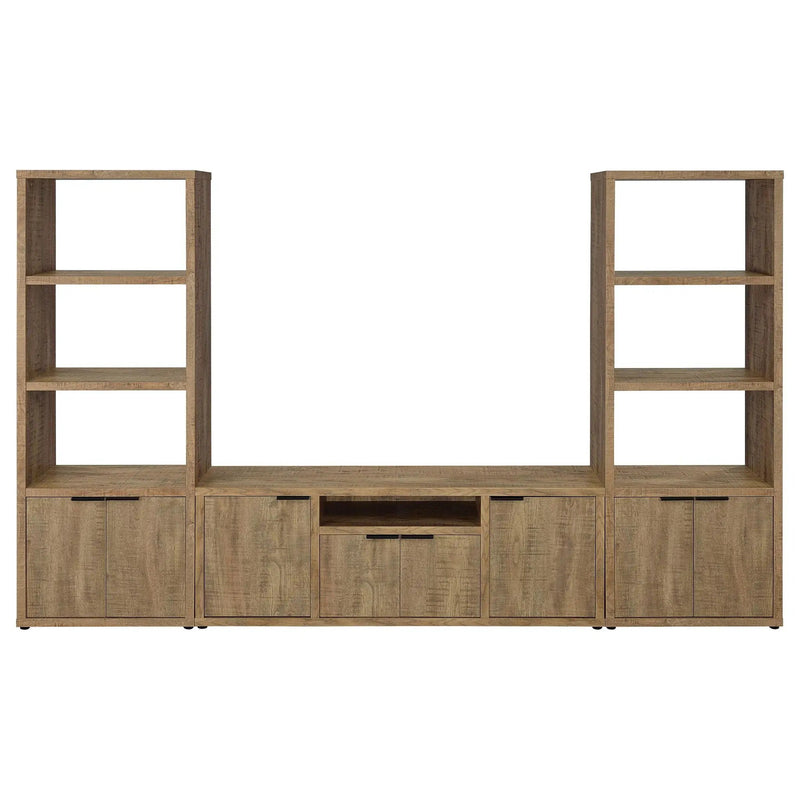 Noriega - 3 Piece TV Entertainment Center, Open & Concealed Storage - Wood by HouseOfZazla