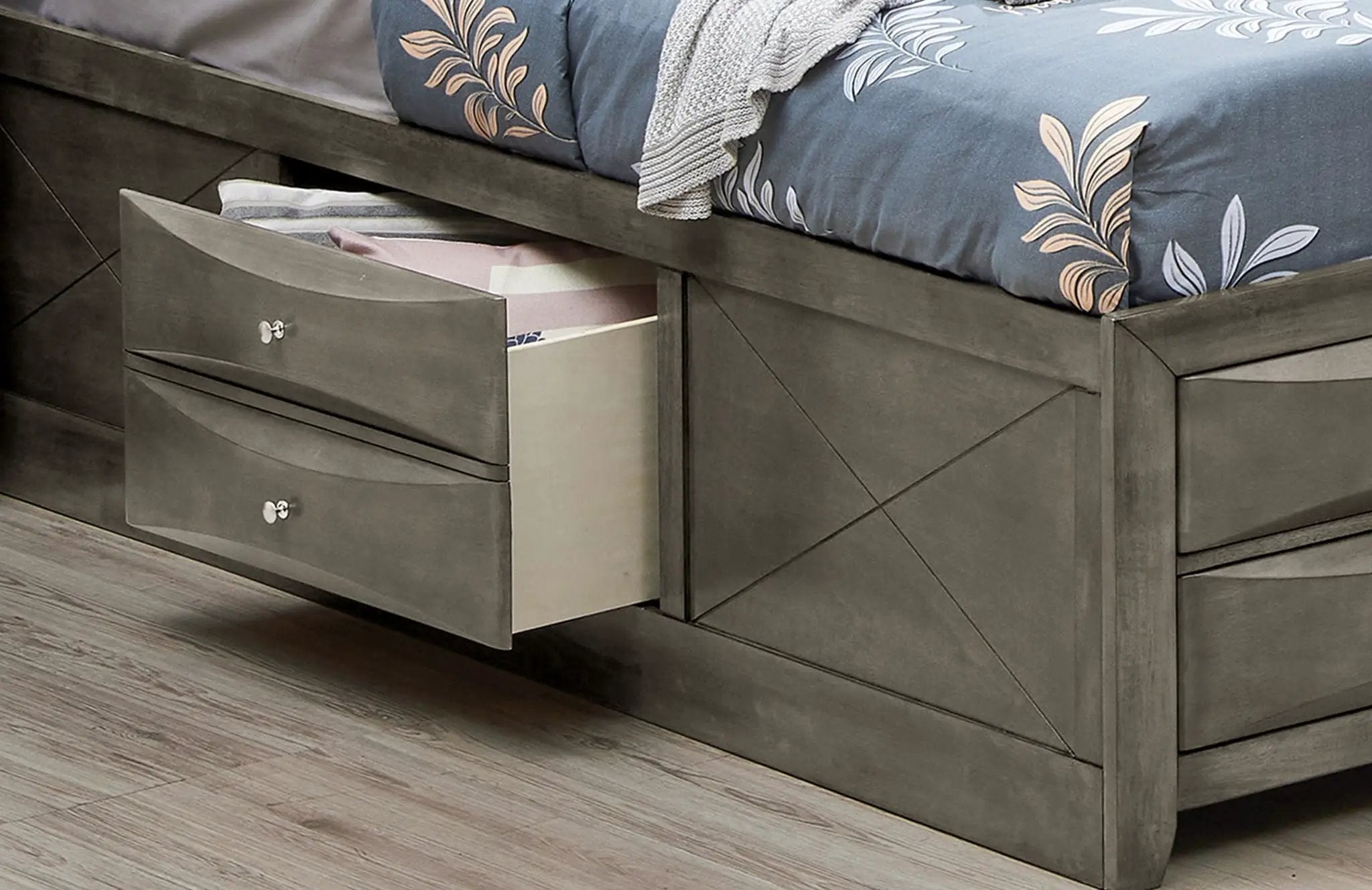 Modern Design Storage Bed With Bookcase Headboard by Unique Piece Furniture