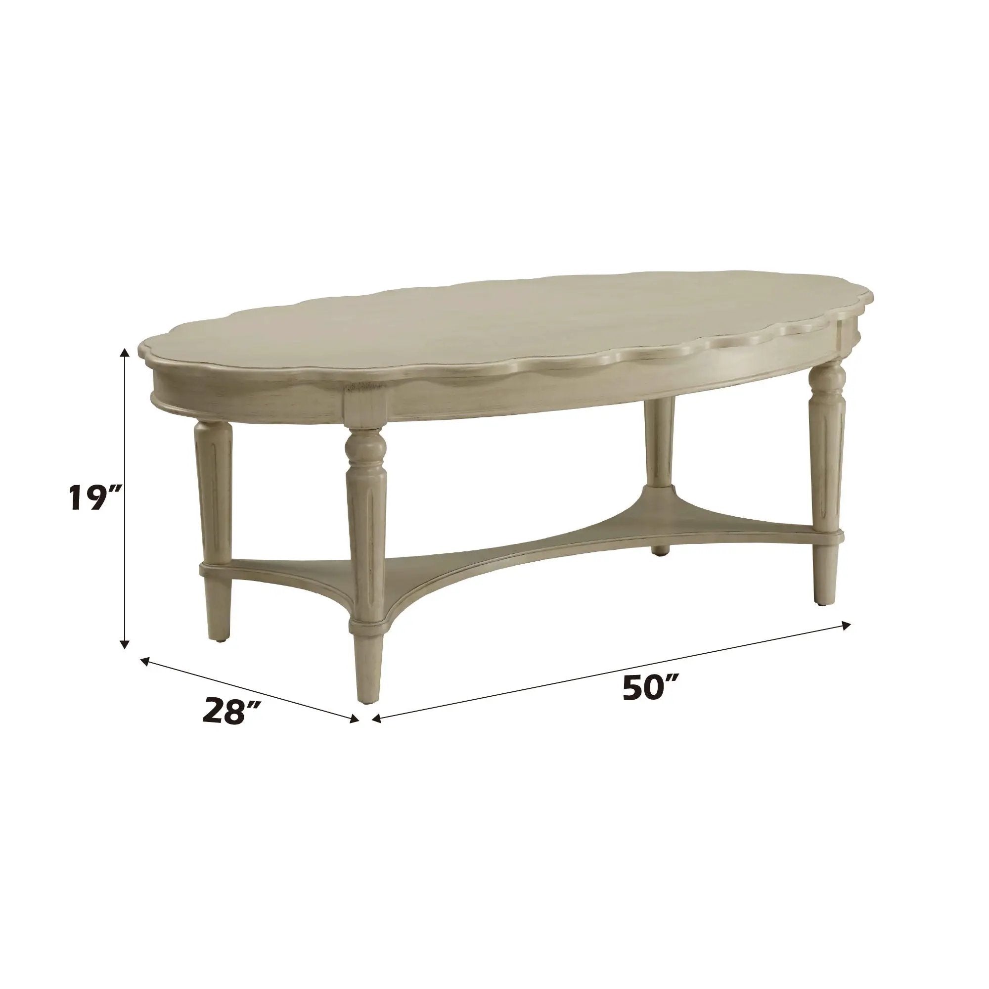 Fordon French Antique Coffee Table - Ivory by HouseOfZazla