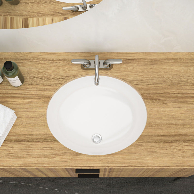 Elegant Ceramic Oval Undermount Bathroom Sink With Overflow by HouseOfZazla