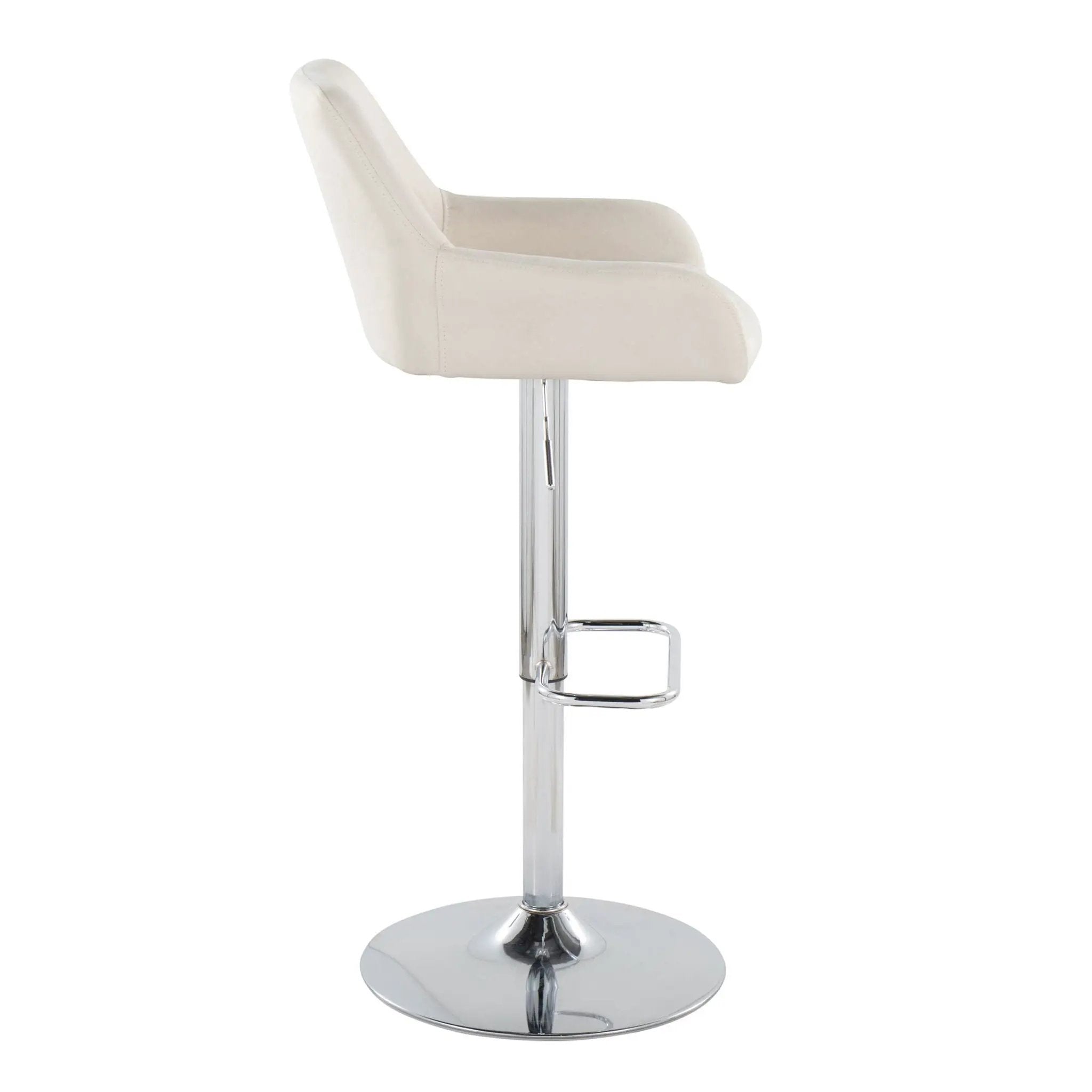 Daniella - Contemporary Adjustable Barstool With Swivel With Rounded Rectangle Footrest (Set of 2) by Unique Piece Furniture