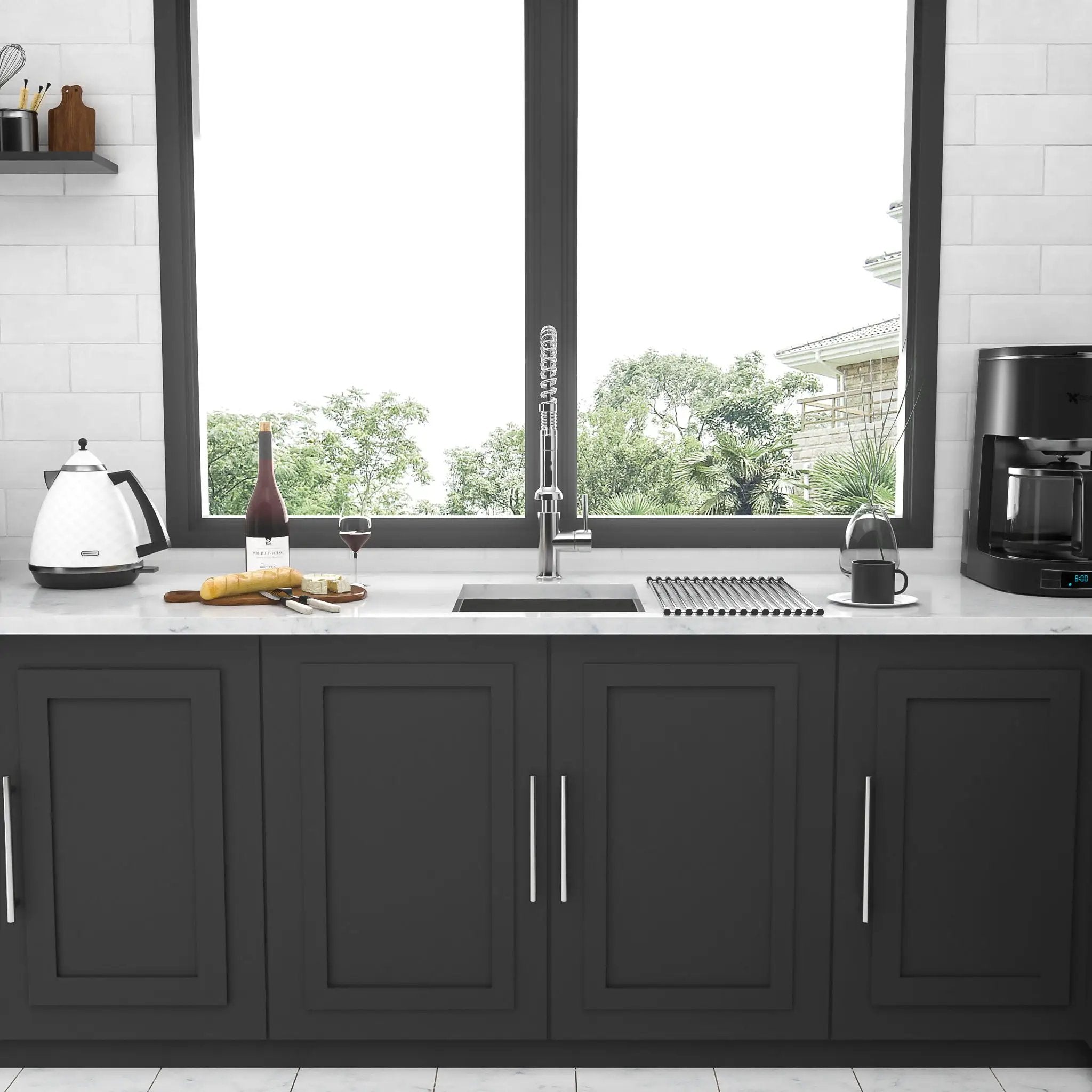 13" Undermount Stainless Steel Kitchen Sink 16 Gauge 9" Deep Single Bowl Basin - Brushed Nickel by HouseOfZazla