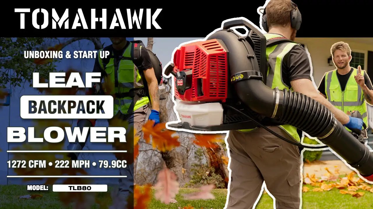 79.9cc Commercial Backpack Leaf Blower 1,272 CFM 222 MPH Lightweight Professional Gas Powered Blower Landscaping Lawn Care Property Maintenance by Tomahawk Power