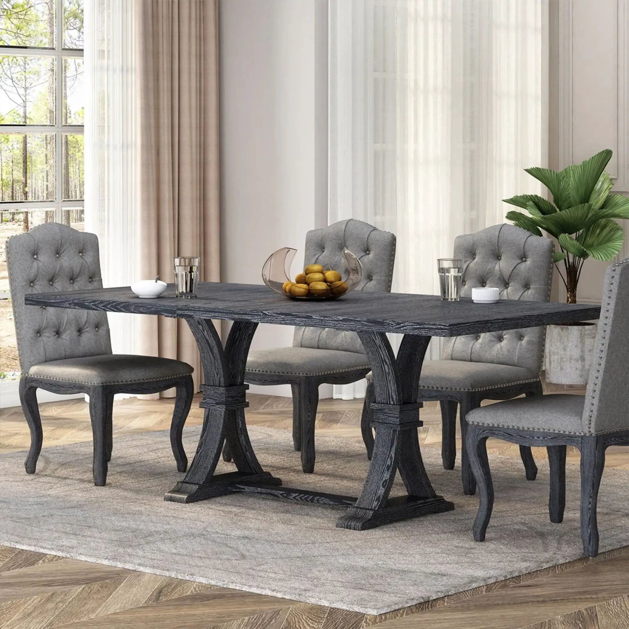 Devingo Extendable Dining Table Rustic Style - Gray by HouseOfZazla