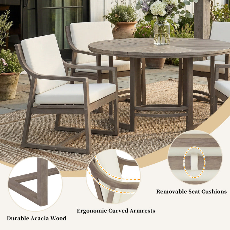 Outdoor Dining Set 5-Piece Patio Table and Chairs with Umbrella Hole by HouseOfZazla