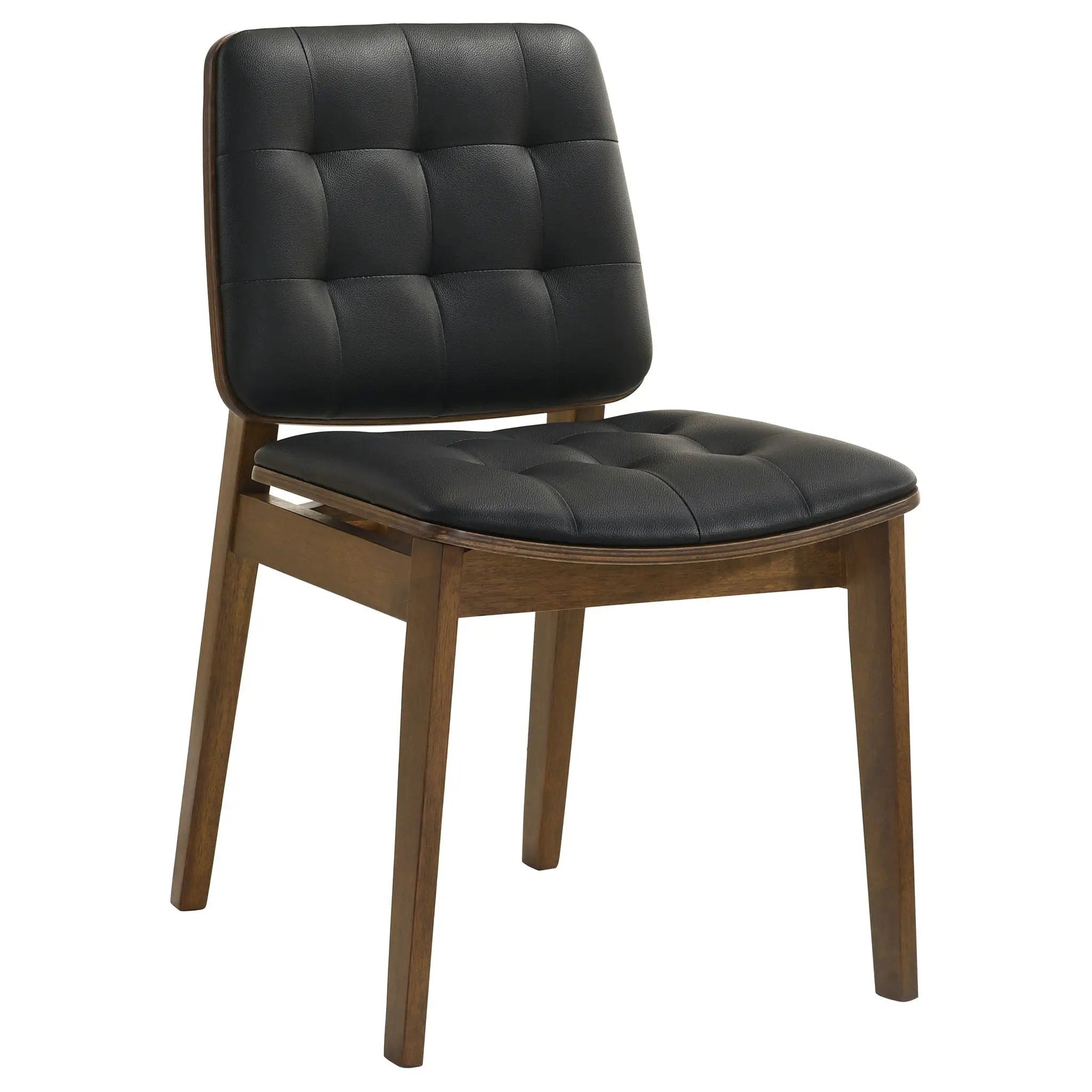 Tufted Back Dining Chairs With Tufted Upholstered Seats And Tapered Legs (Set of 2) - Black by HouseOfZazla