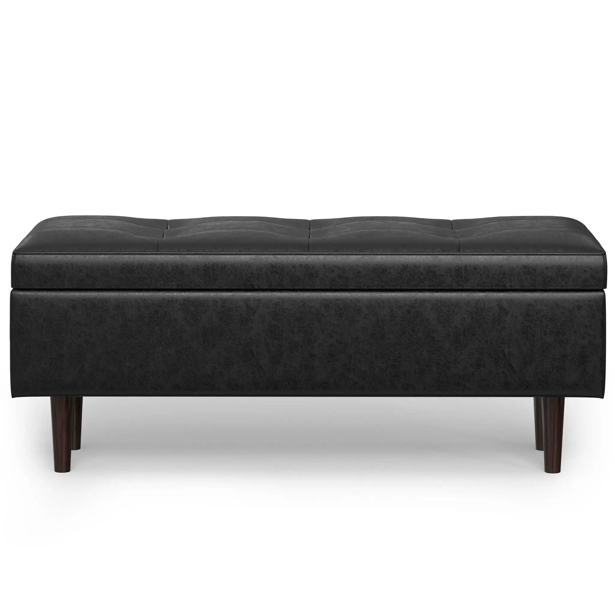Shay - Large Square Coffee Table Storage Ottoman Mid-Century Style by HouseOfZazla