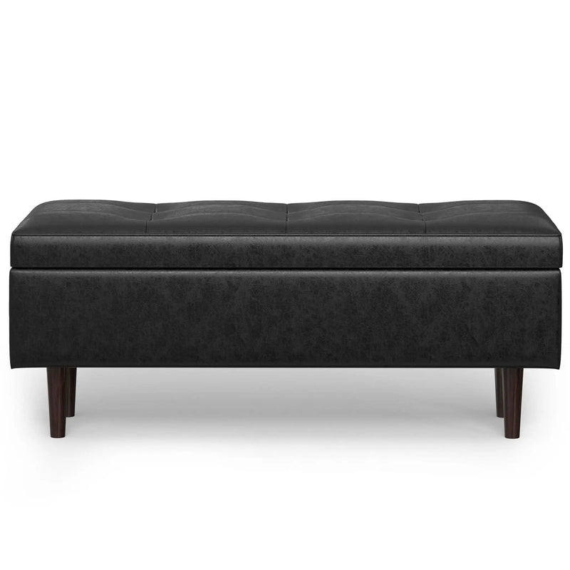 Shay - Large Square Coffee Table Storage Ottoman Mid-Century Style by HouseOfZazla