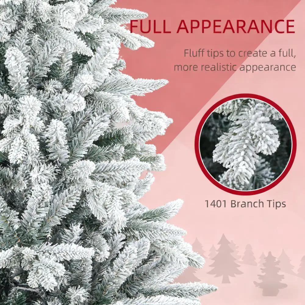 Hinged Xmas Tree - Artificial Flocked Christmas Tree by HouseOfZazla