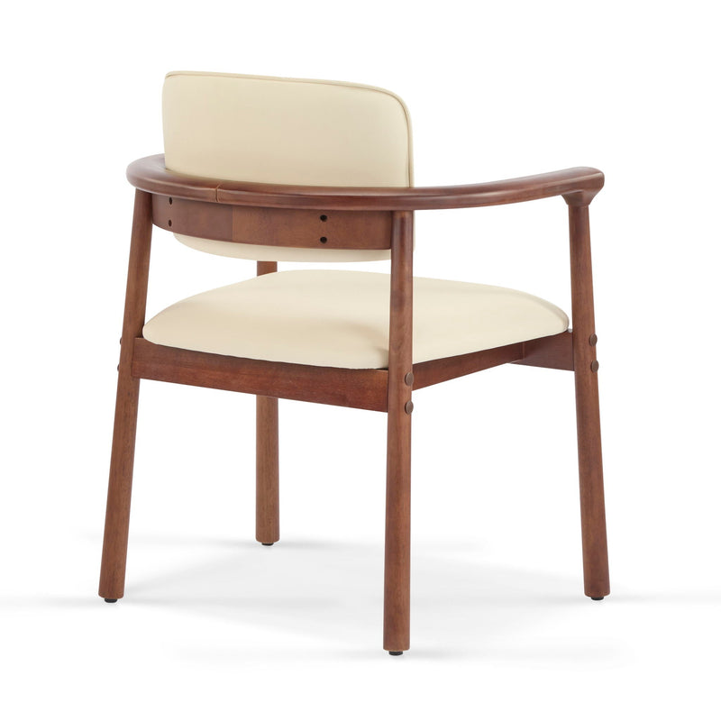 Dining Room Chairs, Ideal For Home & Kitchen (Set of 2) - Beige / Dark Walnut by HouseOfZazla