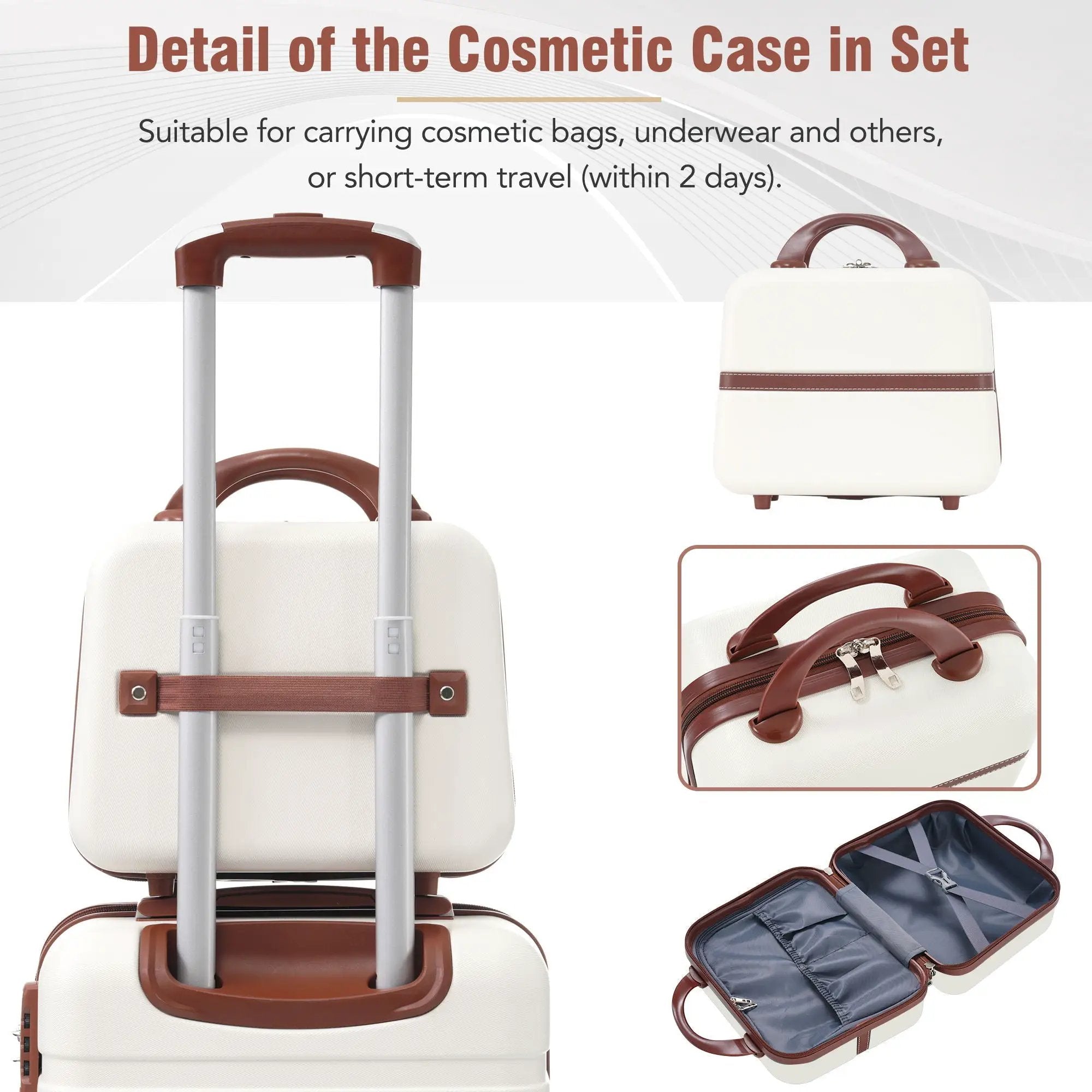 Hardshell Luggage Sets 3 Pieces 20" / 24" Luggages And Cosmetic Case Spinner Suitcase With Tsa Lock Lightweight by HouseOfZazla