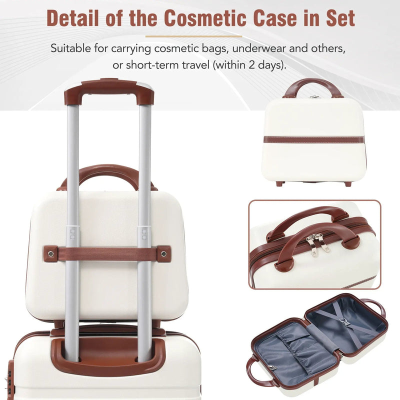 Hardshell Luggage Sets 3 Pieces 20" / 28" Luggages And Cosmetic Case Spinner Suitcase With Tsa Lock Lightweight by HouseOfZazla