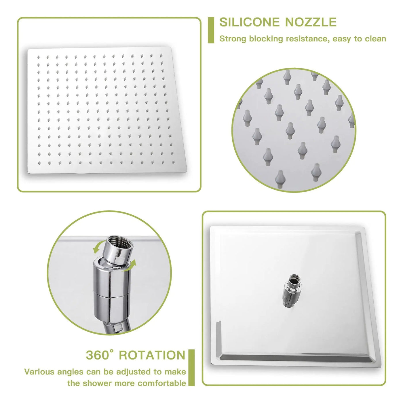 Modern Dual Shower Head System With 16" Ceiling Mount Finish, Stainless Steel And Brass by HouseOfZazla