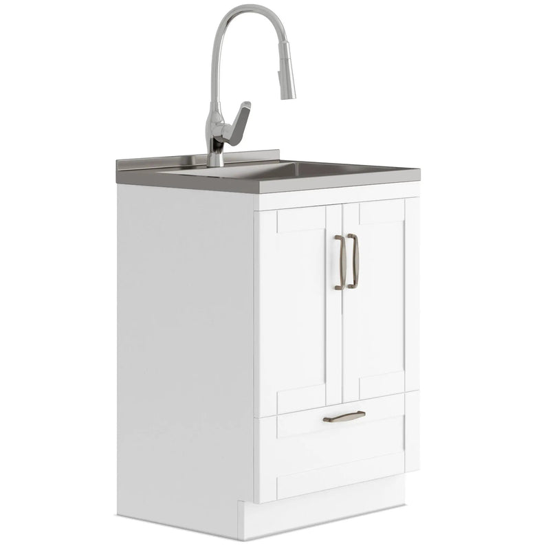 Reed - Deluxe Laundry Cabinet With Pull-Out Faucet And Stainless Steel Sink by Unique Piece Furniture