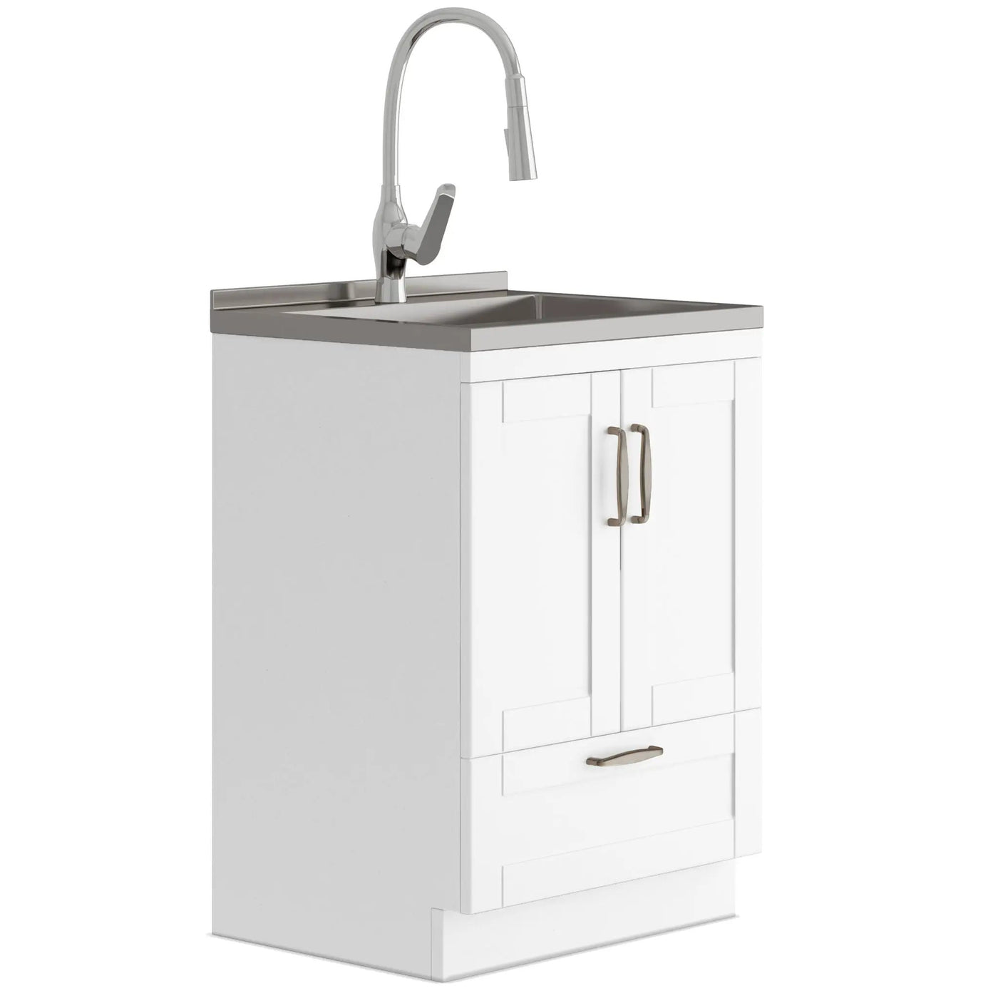 Reed - Deluxe Laundry Cabinet With Pull-Out Faucet And Stainless Steel Sink by Unique Piece Furniture