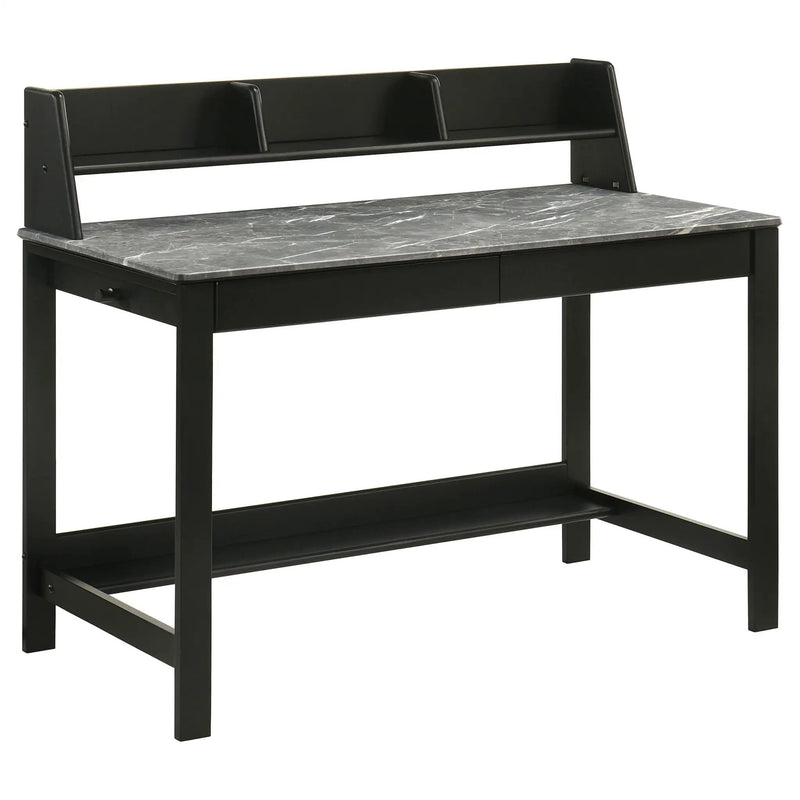 Besler 47-inch SmartTop Writing Desk with Shelf Grey Stone and Black by Unique Piece Furniture