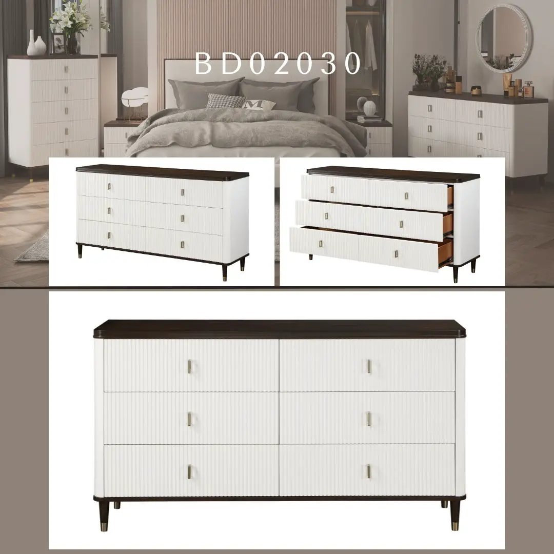 Carena - Dresser With Jewerly Tray - White / Walnut by Unique Piece Furniture