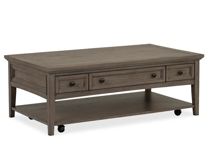 Paxton Place - Rectangular Cocktail Table With Casters - Dovetail Gray by Unique Piece Furniture