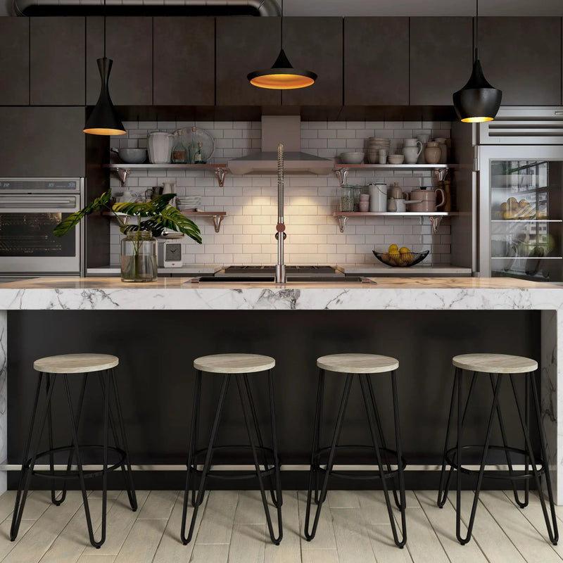 Simeon - Multifunctional Metal Stool With Wood Seat by Unique Piece Furniture