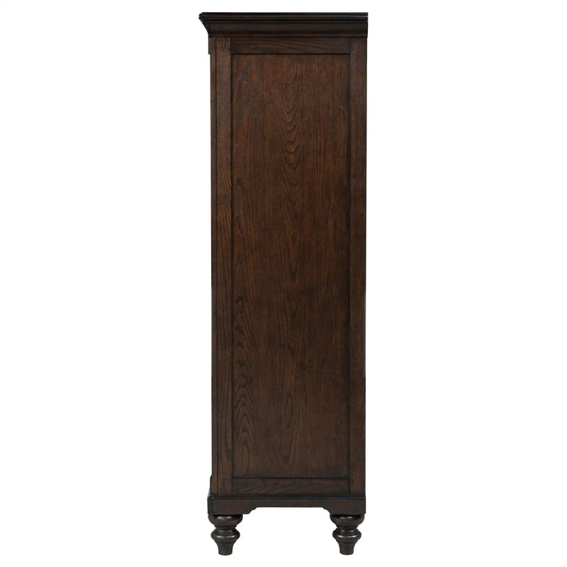 Andover 6-drawer Tempered Glass Door Chest Dark Oak by Unique Piece Furniture