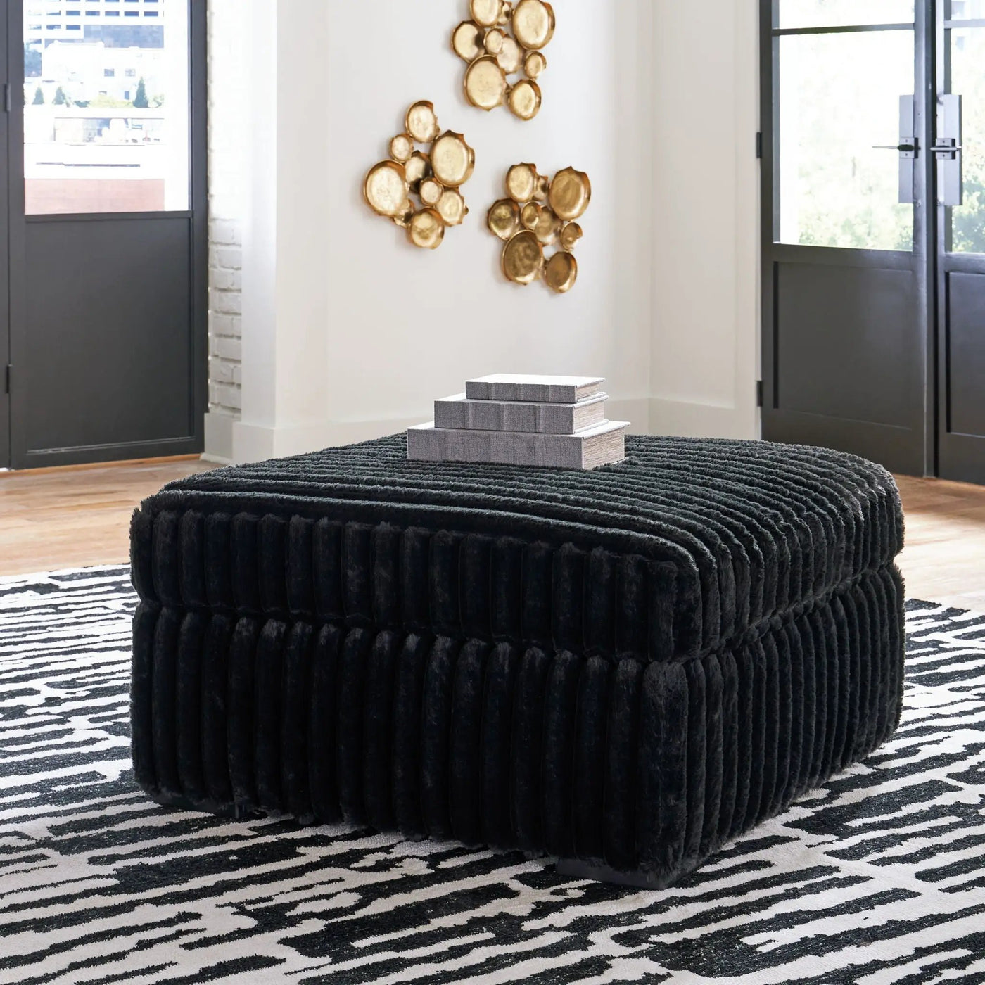 Midnight-Madness - Oversized Accent Ottoman by Unique Piece Furniture
